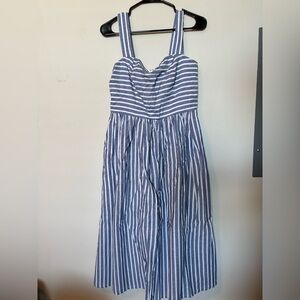 Blue and White Striped Dress